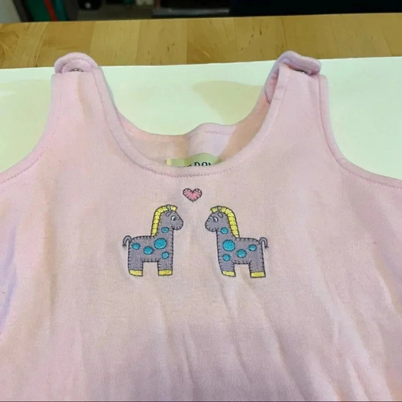 Vintage Okie Dokie Pink BUBBLE OVERALLS Size 24M 100% Cotton Heart Horses - Picture 3 of 9